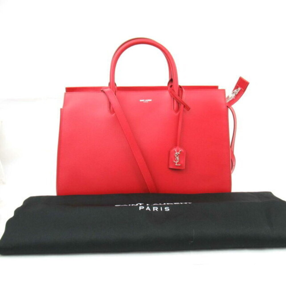Saint Laurent red leather tote bag - Picture 10 of 10